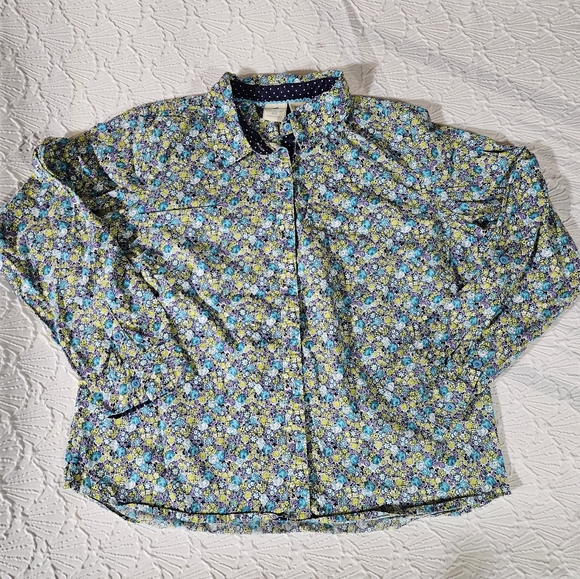 Caribbean Joe Tops - Caribean Joe Floral Button-Up Shirt Size XL